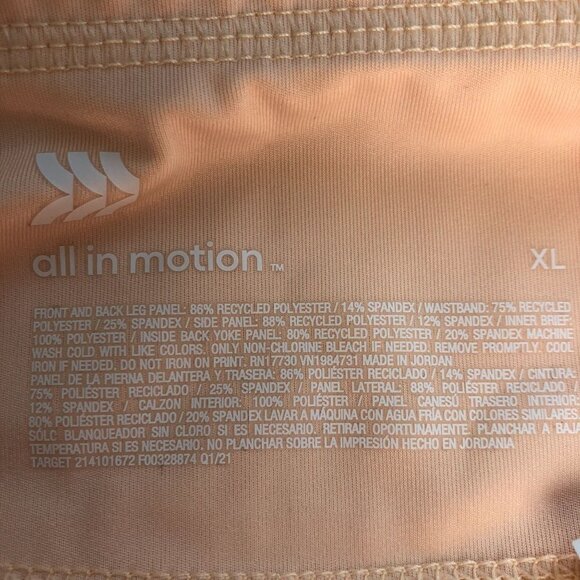 All In Motion Athletic Shorts Women Size XL Peach Running Vegan - Picture 4 of 9